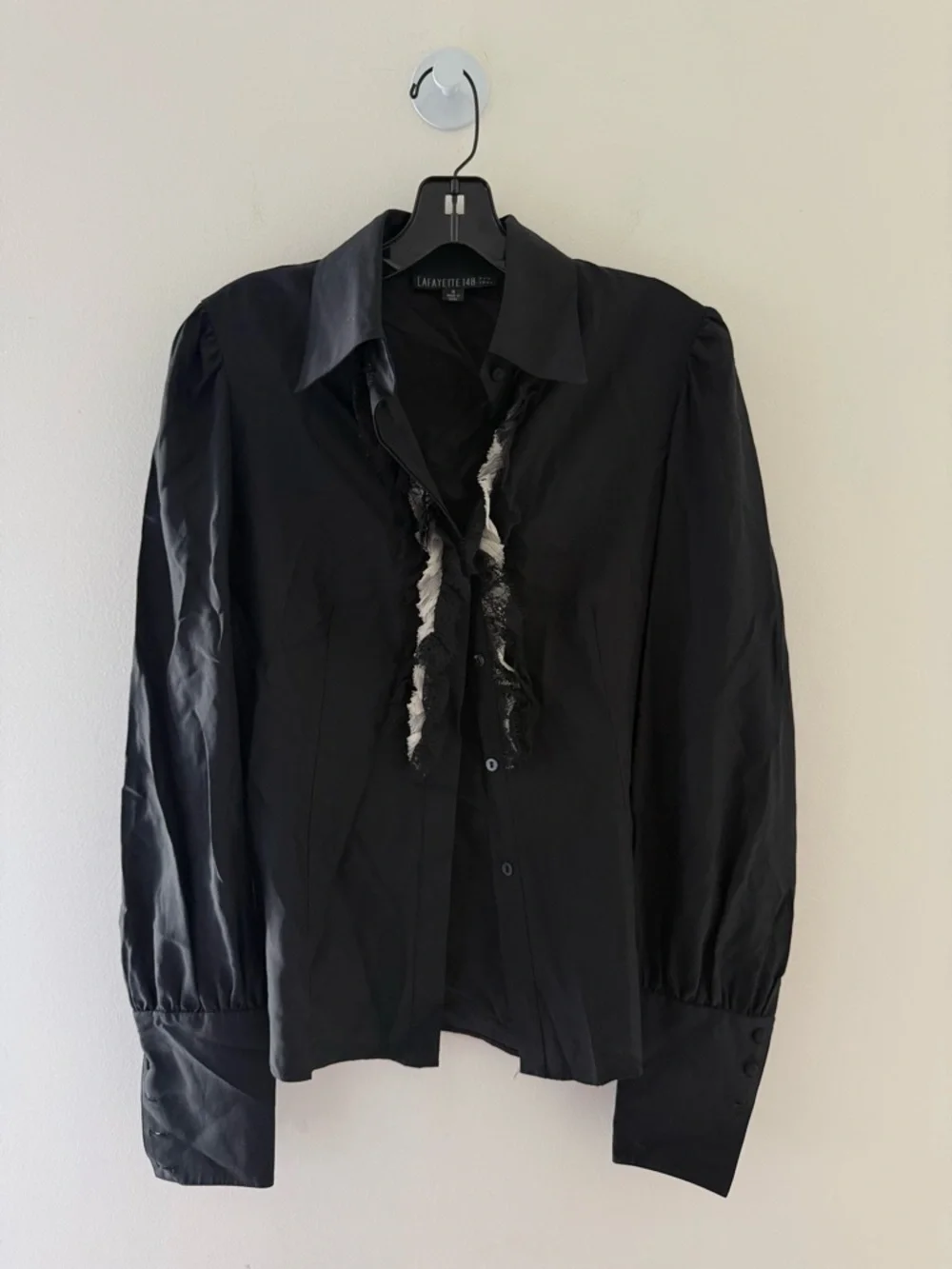 Lafayette 148 Black Long Sleeve Button up Size 4 #Lux-R - Picture 4 of 8